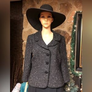 ANN TAYLOR - BEAUTIFUL BLACK-WHITE TAILORED JACKET - SIZE 8